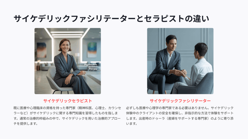 サイケデリックファシリテーターとセラピストの違い