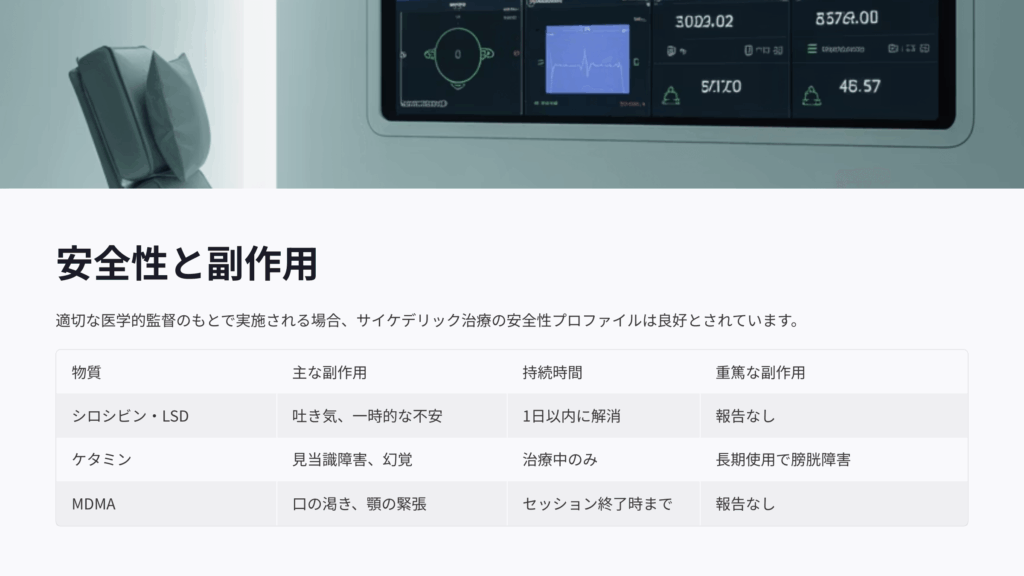 サイケデリック療法の安全性