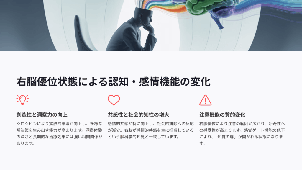サイケデリック療法による認知・感情機能の変化