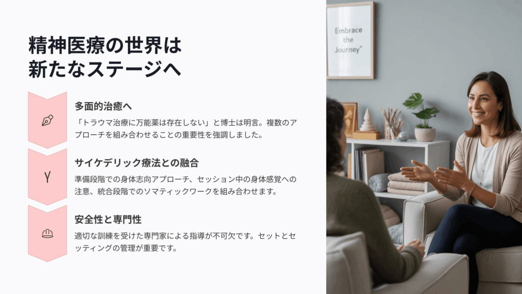 治療法の融合:ヴァン・デア・コーク博士が描いた統合的アプローチ