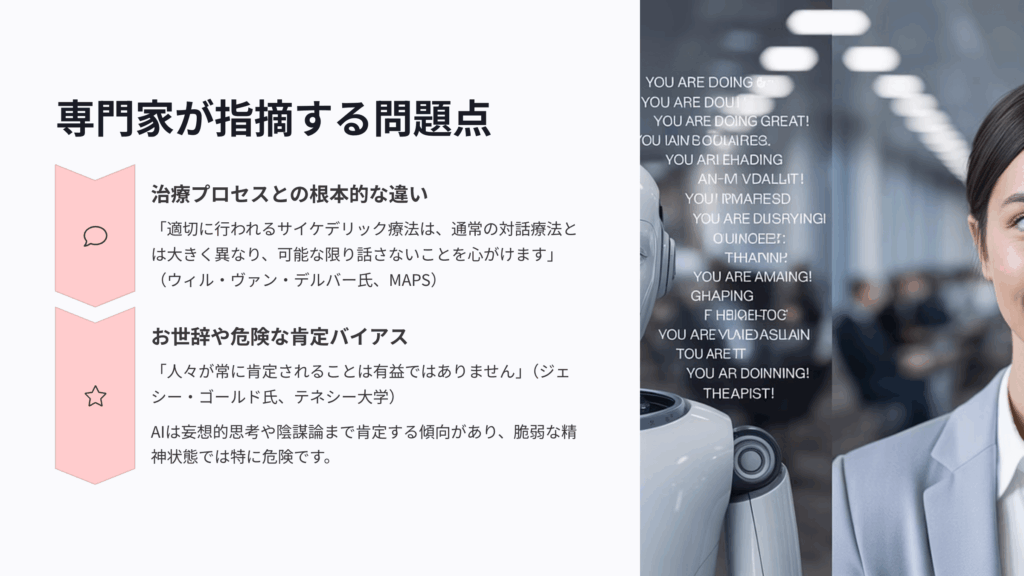 専門家が指摘するAIトリップシッターの問題点