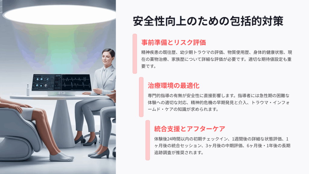 サイケデリックの安全性向上のための包括的対策