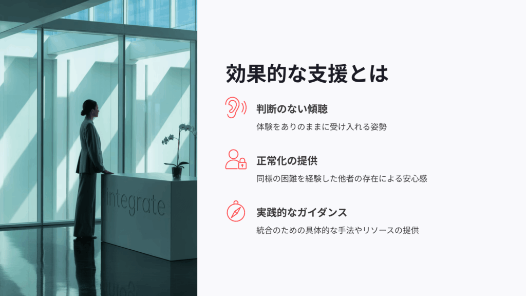 支持的なコミュニティと専門家の役割